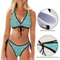 thumbnail image 3 of Dreamtimes Exotic Flowers Bikinis Swimsuit Set for Women Swimwear Triangle Bathing Suit Tie String Thong, X-Large, 3 of 7
