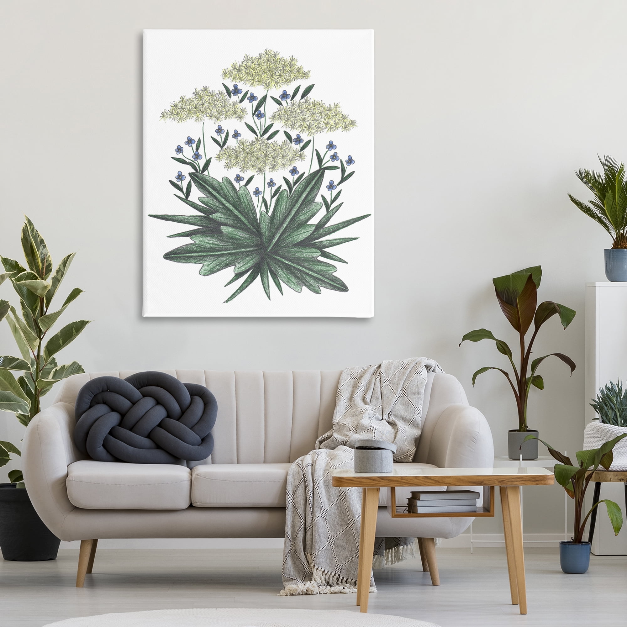 New Roots Vintage Sketch Canvas Wall Art, design by Cecilia Battaini