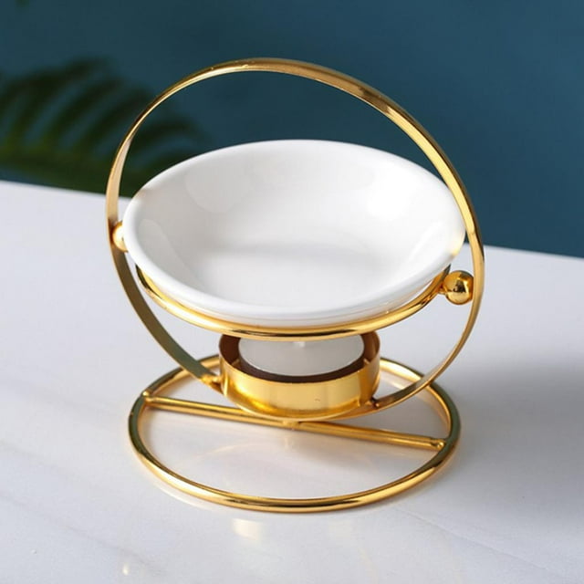 Portavelas de Cerámica Perfecl Quemador de Aceite Esencial Oro Opción 5 Dorado
