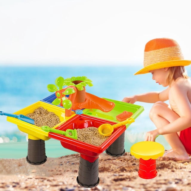 de arena y agua para bebés, portátil para interiores y exteriores, actividad iños y niñas, juguetes de 21 piezas, acc Los 45x45x35cm Yotijar Juguetes de playa