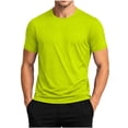 thumbnail image 2 of Kalauyu Running Shirts Men Sport Tops Dry Fit Gym Wicking Athletic Quick Dry Moisture Wicking T Shirts Solid Color Breathable Cool Fitness Workout Shirts, 2 of 9