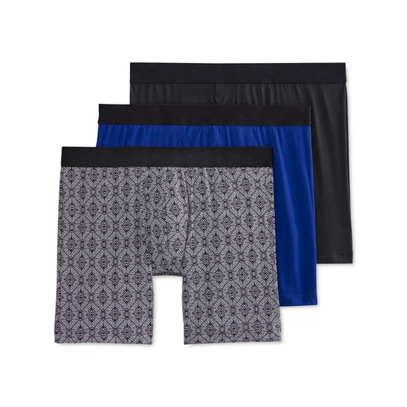 JOCKEY Intimates 3 Pack Blue Cotton Blend Boxer Brief Underwear XL