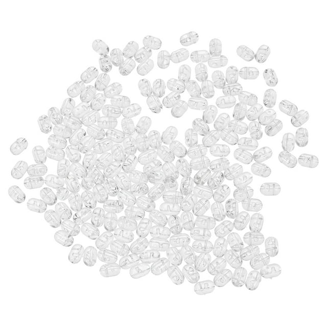 200PCS Fishing Beads Tranparent Double Cross Hole Beads Hard Clear