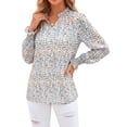 thumbnail image 2 of Fantaslook Floral Plus Size Blouses for Women Loose Lined Flowy Shirts Trendy Smocked Cuff Long Sleeve Tops, 2 of 9