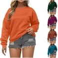 thumbnail image 7 of Brnmxoke Oversized Crewneck Sweatshirt Women Pullover Solid Color Oversized Sweatshirt Casual Long Sleeve Sweatshirt Fall Outfits 2025 Army Green,XL, 7 of 7