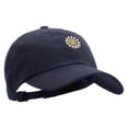 thumbnail image 5 of Groovy Flower Embroidered Dad Style Unstructured Low Profile 6 panel Cotton Cap - Navy OSFM, 5 of 5