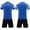 Blue, variant on Kids Soccer Jersey Set, Boys Girls Quick Dry Breathable Camo Color Block Shirt + Black Shorts, Youth Football Training Uniform Sports Outfit 3-12Y(Dark Blue, 9-10 Years)