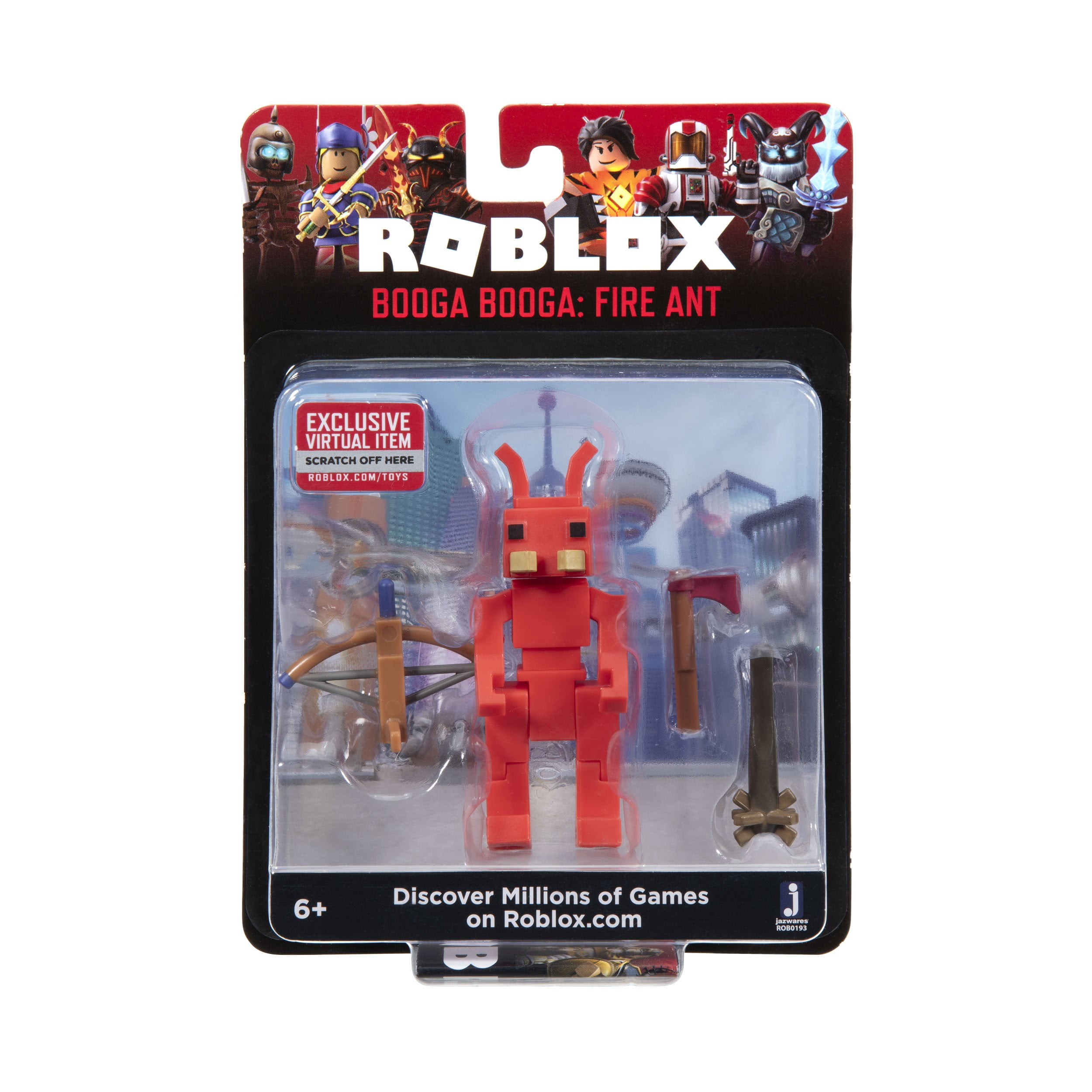 Roblox Action Collection Booga Booga Fire Ant Figure Pack Includes Exclusive Virtual Item Walmart Com Walmart Com - fire lion roblox