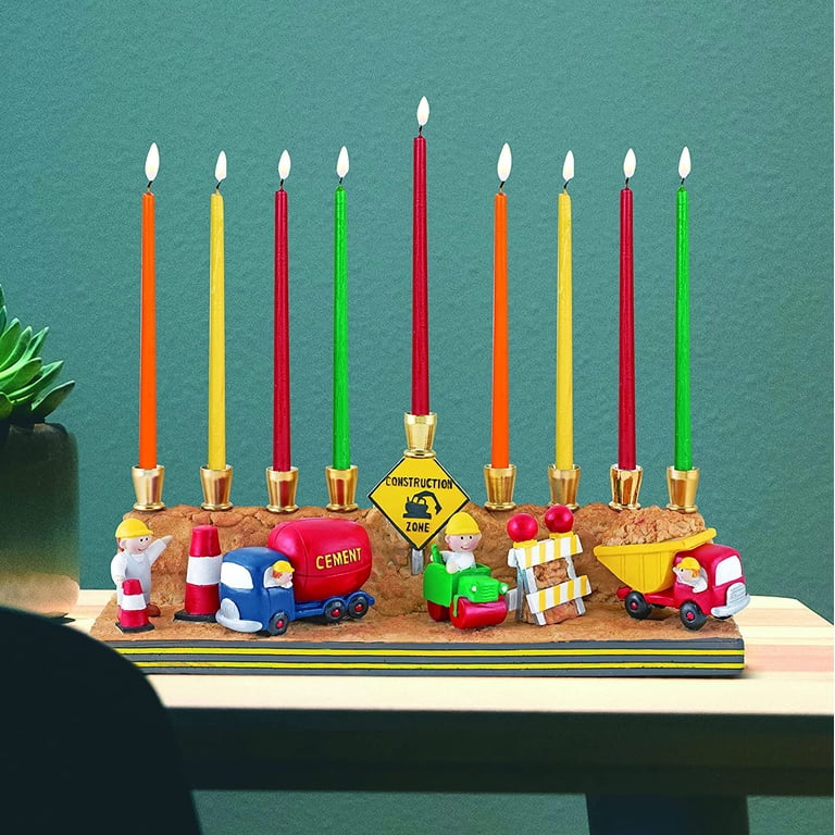 Aviv Judaica Construction-Themed Children's Menorah photo 4