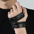 thumbnail image 7 of Gothic Zipper Wristband Wide Jewelry PU Leather Punk Bracelet for Women Men Black, 7 of 7