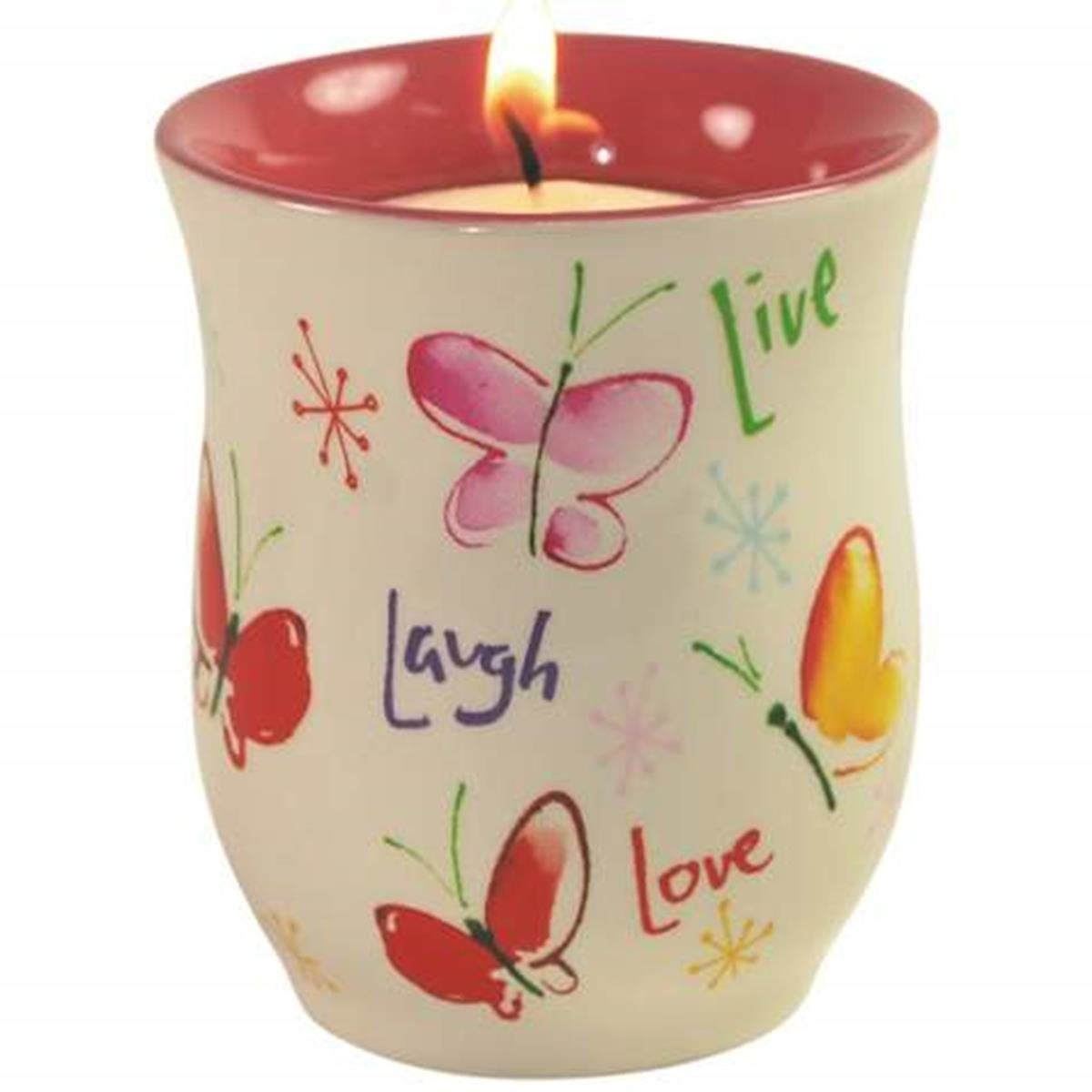 Live Love Laugh personnalisé Tea Light Candle Holder-Cadeau d'anniversaire pour son