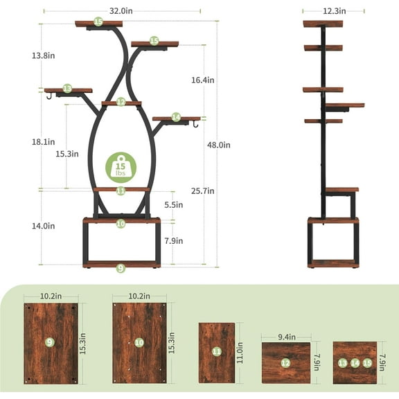8 Tiered Plant Stand Indoor with Grow Lights