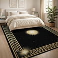 thumbnail image 3 of ODIKA 8'x10' Washable Area Rug Greek Glam Key Border Sparkle Sunburst Round Symmetrical Shimmer for King Size Bedroom Under Bed, Master Suite, Non-Shedding, Easy Care, 3 of 7