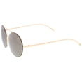 thumbnail image 4 of zeroUV - Modern Thin Metal Frame Brow Bar Colored Mirror Lens Round Sunglasses 59mm - 59mm, 4 of 5