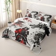 thumbnail image 3 of Homewish Japanese Samurai Landscape Bed Spread Queen,Dragon Animal Queen Coverlet Set,Cream Red,3 Pieces, 3 of 7