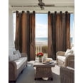 thumbnail image 3 of Retro Farmhouse Blackout Curtains 45 Inches Long, Kitchen Black Out Window Treatments, Brown Wooden Grain Cabin Country Plank Thermal Insulated Lined Drapes for Small Window with Grommet 42"x45", 3 of 8