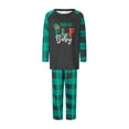thumbnail image 4 of Elippeo Family Matching Christmas Pajamas, Letter  Elf Boot Print Long-Sleeved Round Neck Tops + Plaid Pattern Trousers Sleepwear, 4 of 10