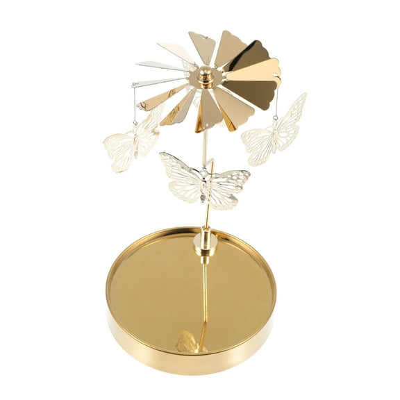 Rotary Butterfly Candle Holder with Tray Spinning Tealight Candle Holder Table Centerpiece for Wedding Party Christmas Home Decor