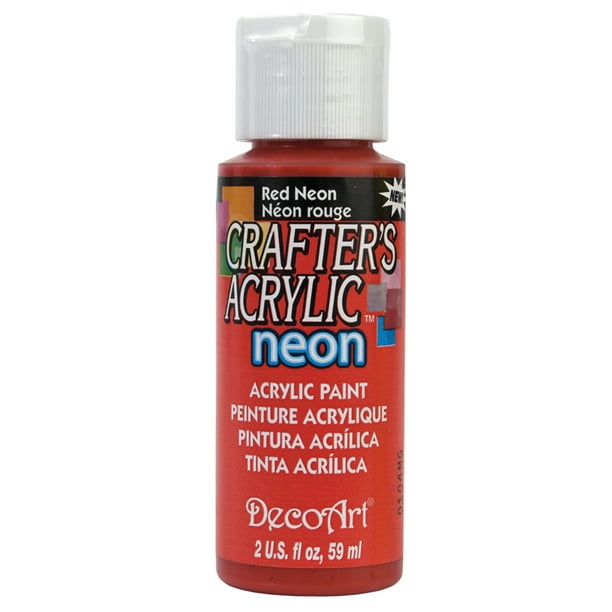 DecoArt Crafter's Acrylic Paint, 2 oz., Neon Red