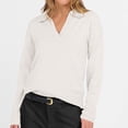 thumbnail image 5 of Women's V Neck Long Sleeve Sweater Lightweight Fashion Casual Knit Pullover, 5 of 8