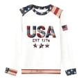 thumbnail image 3 of Gkeoshab Independence Day Women's 250th Anniversary "Freedom" Print T-Shirt Crewneck Relaxed Fit Long Sleeve Top Independence Day Theme White S, 3 of 4