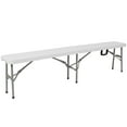 thumbnail image 2 of Flash Furniture 11''W x 72"L Bi-Fold Granite White Folding Bench with Carrying Handle, 2 of 7