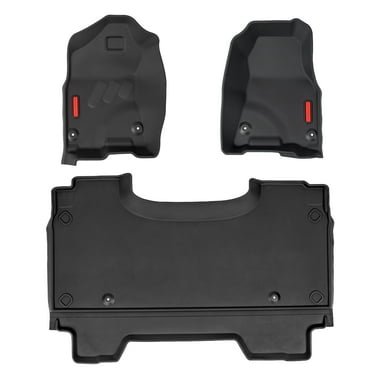 BaseLayer Floor Mats for RAM 1500 Crew Cab (2019-2025) – Made in USA – Premium All-Weather Mats – Front & Rear (Red Logo)