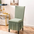 thumbnail image 4 of Dining Room Chair Covers with Skirt,Set of 4 Stretch Thicken Chair Slipcovers Universal Removable Washable Jacquard Chair Protector for Wedding Banquet Party-6-green, 4 of 8