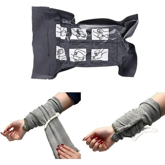 Israeli Emergency Bandage, Vacuum Sealed Medical Compression Bandage,Trauma Wound Dressing, Self-Adhesive Combat Tactical First Aid Kit 6 inches