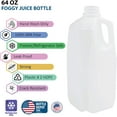 thumbnail image 3 of (48 PACK) 64 Oz. Empty Plastic Juice Bottles with Tamper Evident Orange Screw Caps - Half Gallon, Smoothie Bottles - Ideal for Juices, Ice Coffees, Milk, Smoothies, Picnic's and Even Meal Prep, 3 of 7