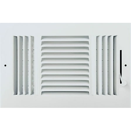 10"x 6" (Duct Opening Size) 3-Way Stamped Face Steel Ceiling/sidewall Air Supply Register - Vent Cover - Actual Outside Dimension 11.75" X 7.75"
