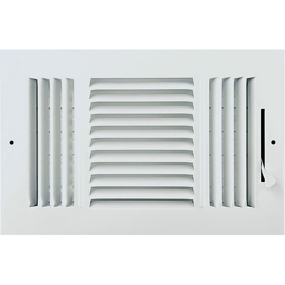 10"x 6" (Duct Opening Size) 3-Way Stamped Face Steel Ceiling/sidewall Air Supply Register - Vent Cover - Actual Outside Dimension 11.75" X 7.75"