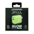 thumbnail image 5 of Liquipel Powertek Glow in the Dark 20W Combo Wall Charger - Green, 5 of 7