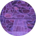 thumbnail image 1 of Ahgly Company Machine Washable Indoor Round Transitional Bright Purple Area Rugs, 6' Round, 1 of 7