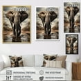 thumbnail image 4 of Designart "Elephant Portrait Monochrome I" Animals Floater Framed Wall Art Print, 4 of 7