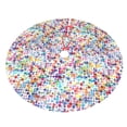 thumbnail image 3 of Kll 30" Christmas Tree Skirt Colorful Watercolor Dots Xmas Tree Skirts Mat For New Year Xmas Holiday Party Indoor Outdoor Home Decoration, 3 of 9