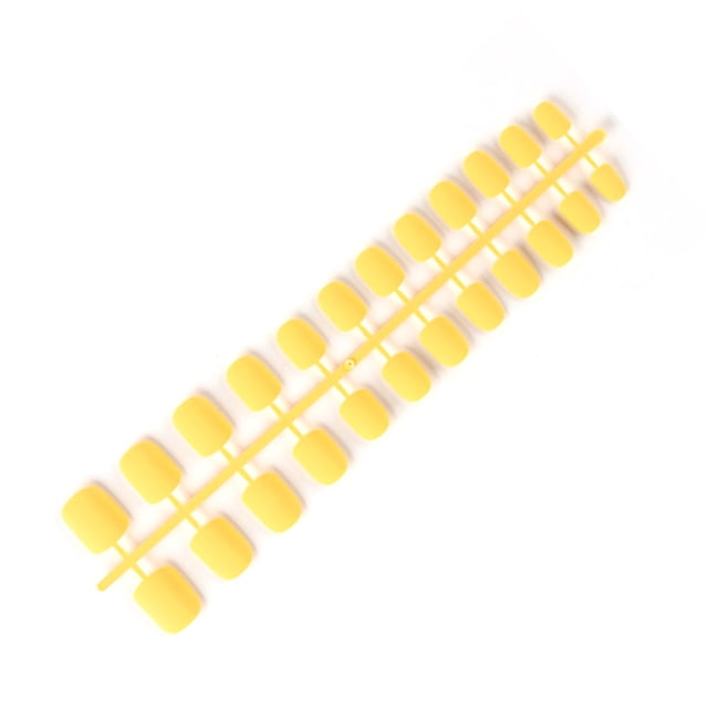 Qarigey 24 piezas de uñas postizas de ataúd esmerilado de cabeza cuadrada DIY uñas acrílicas de estilo francés exquisitas artificiales para amantes Juegos de manicura 10 amarillo claro Qarigey CE011411-10