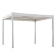 thumbnail image 3 of Sunjoy Pergola moderne en acier 10 x 10 pi avec auvent , blanc, 3 of 10