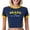 Blue, variant on Wang6 Womens Short Sleeve Cropped Summer Tops Y2k Slim Fit Crew Neck Workout Tshirts Brasil Rio De Janeiro Letter Printed Tees T-Shirts Blue S