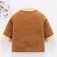 thumbnail image 4 of Mercatoo Toddler Baby Fle𝐞ce Lined Suede Jacket Boys Solid Color Button Up Lapel Outwear Girls Toddler Light Girl Winter Coat 4t, 4 of 4