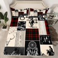 thumbnail image 2 of Homewish Rustic Farmhouse Hunting Twin Sheet Sets, Bohemian Dreamcatcher Twin Fitted Sheet, Cowboy Cowgirl Flat Sheet, Cream Black Ultra Soft Bedroom Decor, 3 Pieces, 2 of 7