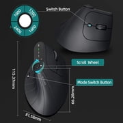 Wireless Vertical Mouse Rechargeable Optical Mice With Function Adjustment Knob Ergonomic Mouse for Multi-Purpose