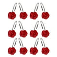 thumbnail image 2 of Callipe 12Pcs Metal Decorative Shower Curtain Hooks Rose Flower Design Rustproof Bathroom Shower Curtain Rings Decorations, 2 of 8