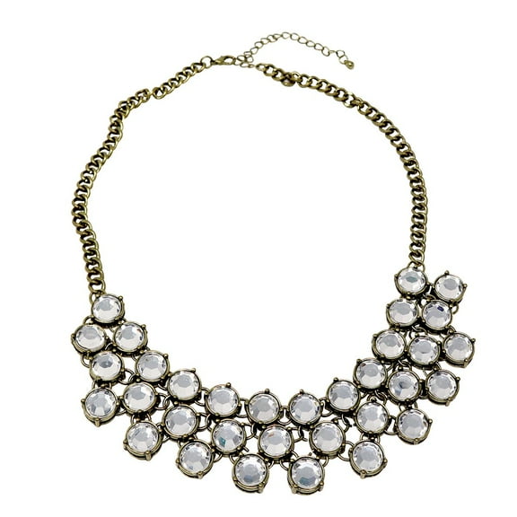 Vintage Style Statement Necklace Clear Stones
