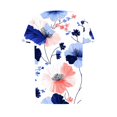 thumbnail image 4 of Tops de Ajuste Suelto para las Mujeres de Manga Corta Cuello Redondo Color Sólido, Estante de Imitación de Moda Casual, 4 of 6