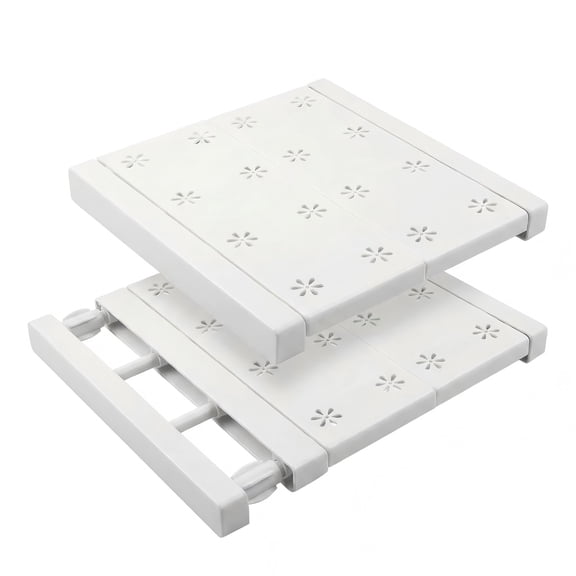 2-Pack Expandable Closet Shelf Organizer, Adjustable Cabinet Storage Divider, White, 10.6–15.7 in