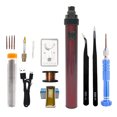 thumbnail image 4 of Kit de Soldador de Temperatura Ajustable de 15 W, Alambre de Soldadura, de Alambre, Bomba Desoldadora, Pinzas, Puntas, Soporte, Destornillado rojo Soledad pluma de soldadura usb, 4 of 8