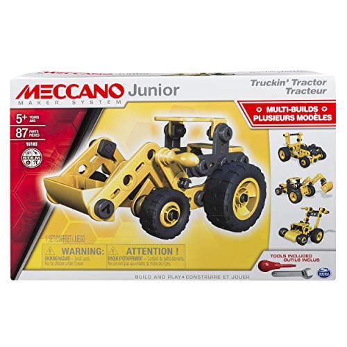 Meccano Junior, Truckin' Tractor, 4 Model Building Set, 87 Pieces, For Ages 5+, STEM Construction Education Toy