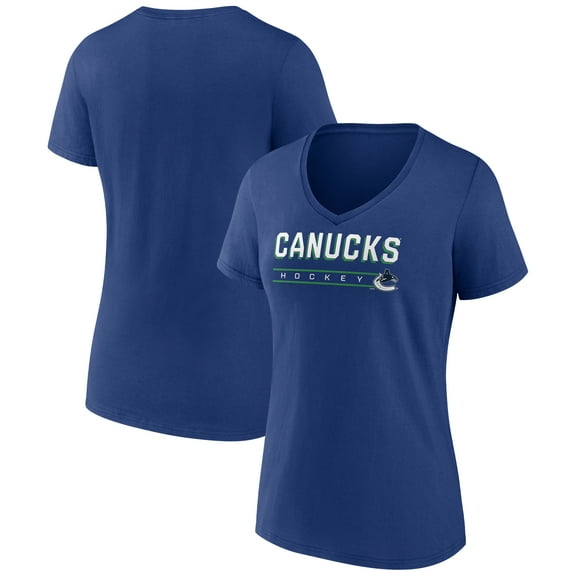 Women's Blue Vancouver Canucks Primary Play V-Neck T-Shirt