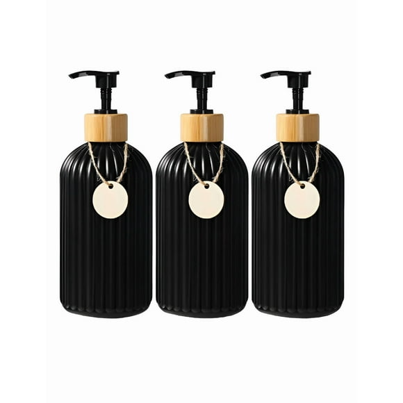 Dispensador Xtellar Jabon Líquido 540 Ml Jabonera Baño Con Etiqueta Color Negro